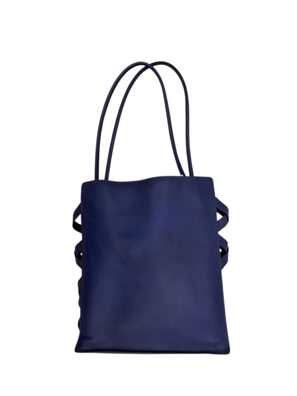 DELVAUX - SZEKELY 1992 BLUISH PURPLE ALL LEATHER TOTE WITH SUEDE INTERIOR “RARE”